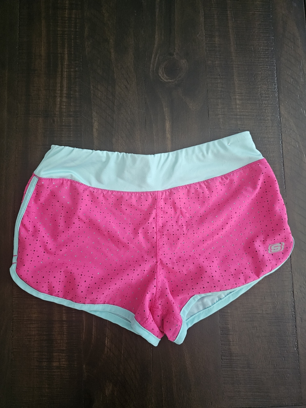 Skechers Hot Pink Running Shorts with Mint Trim